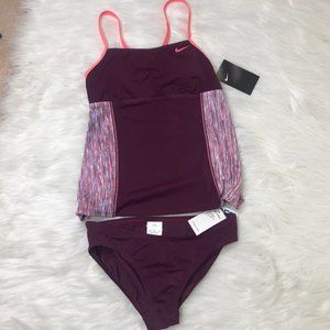 Nike 2 Piece Racerback Tankini Bikini & Bottom